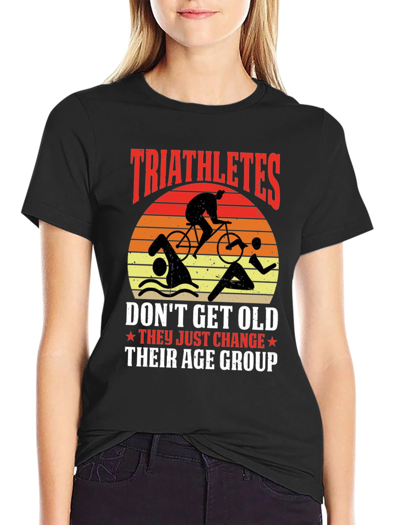 Triathletes Change Age Group Graphic Tee