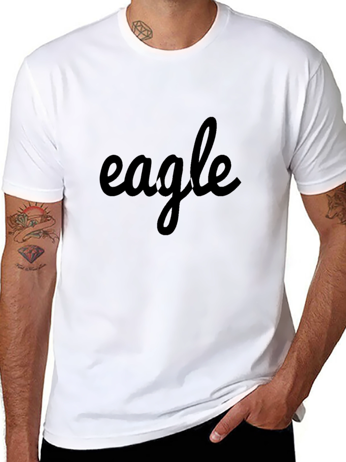 Mens Black Eagle Graphic T-Shirt