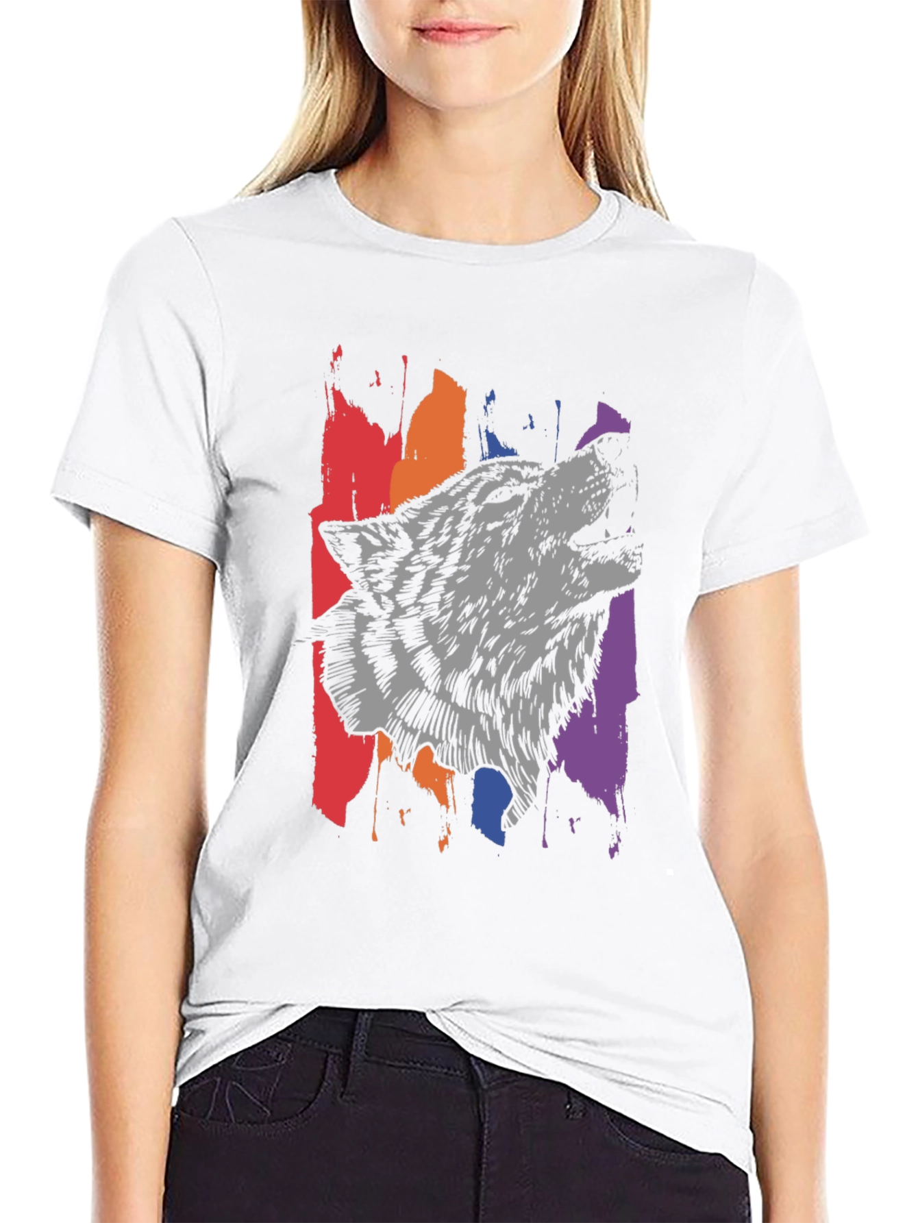 Wolf Graphic Tee - Black Mens T-Shirt