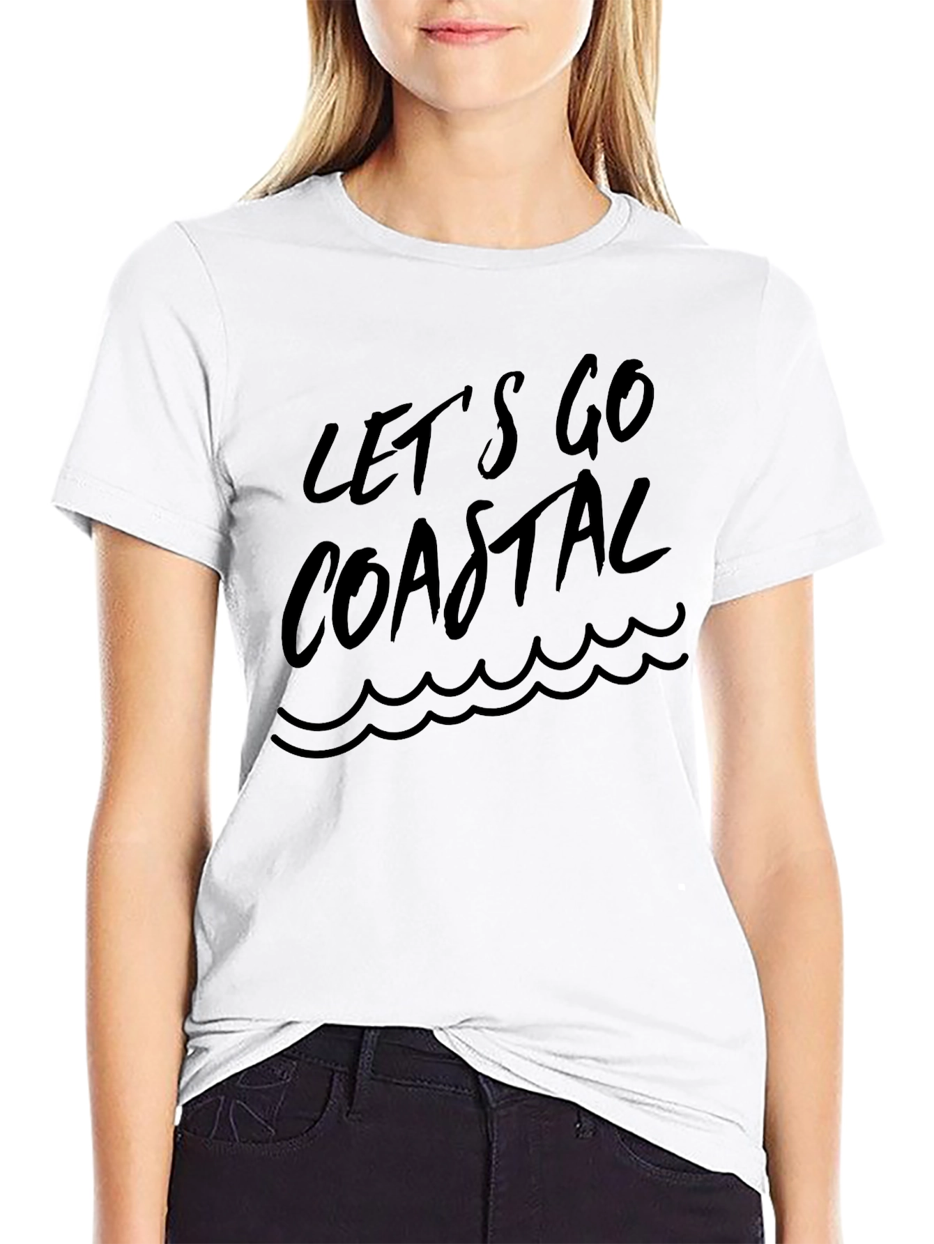 Lets Go Coastal Black Graphic Tee
