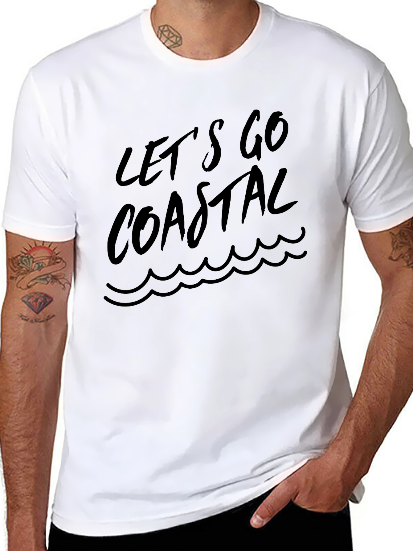 Lets Go Coastal Black Graphic Tee
