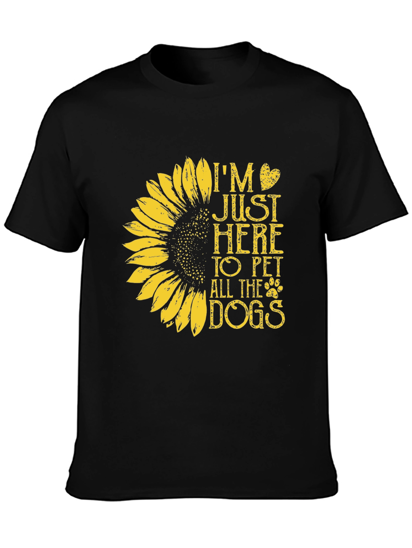 I’m Just Here to Pet All the Dogs T-Shirt – Sunflower Dog Lover Tee