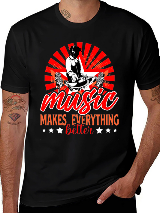 Music Makes Everything Better Black T-Shirt