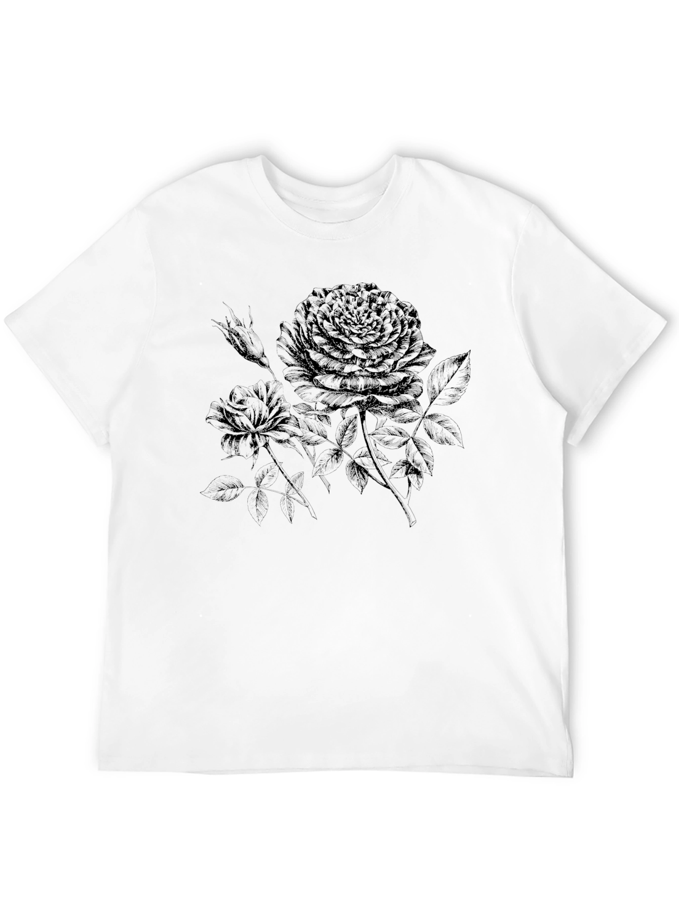 Black Rose Graphic T-Shirt - Stylish Floral Design