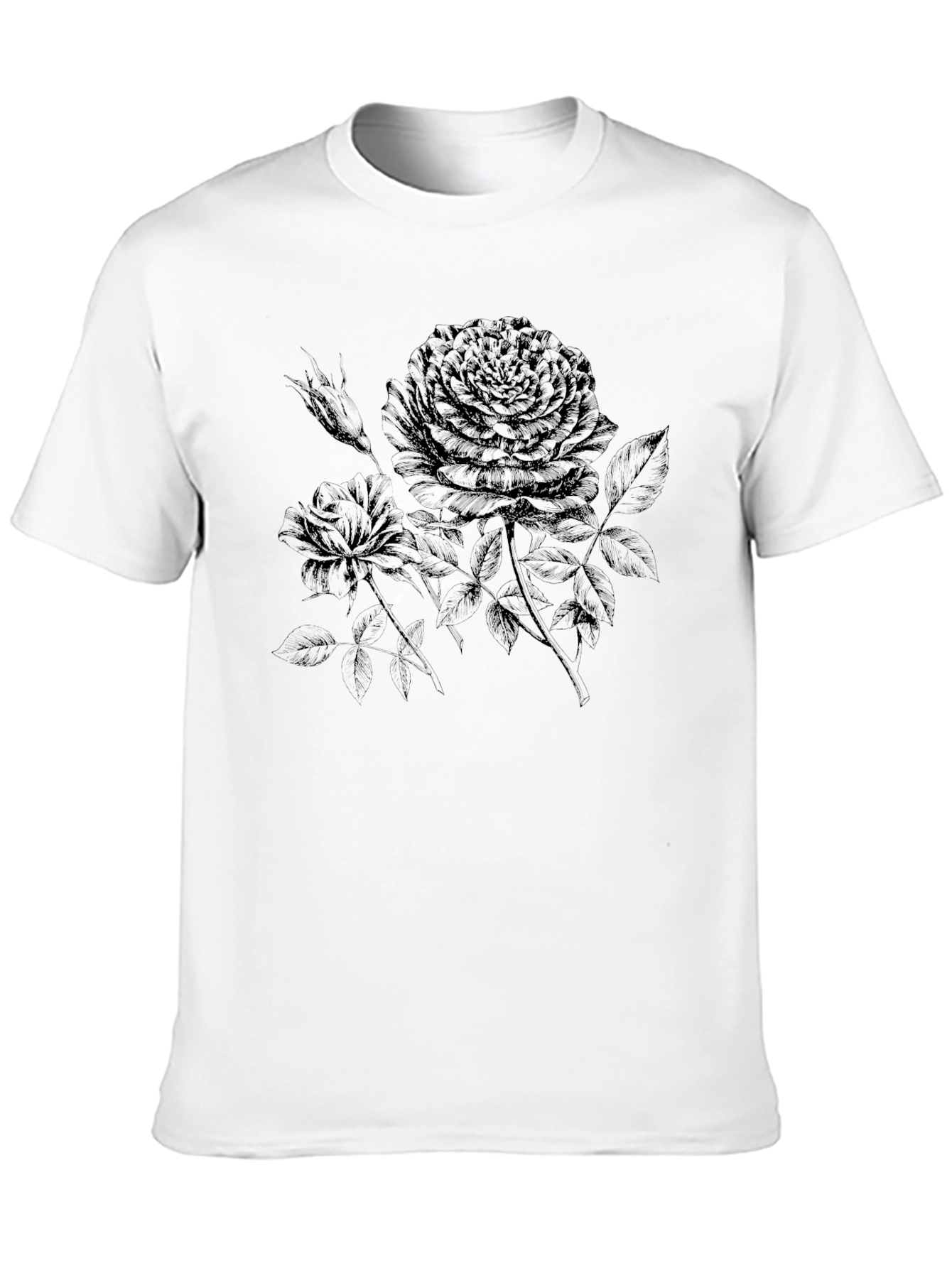 Black Rose Graphic T-Shirt - Stylish Floral Design