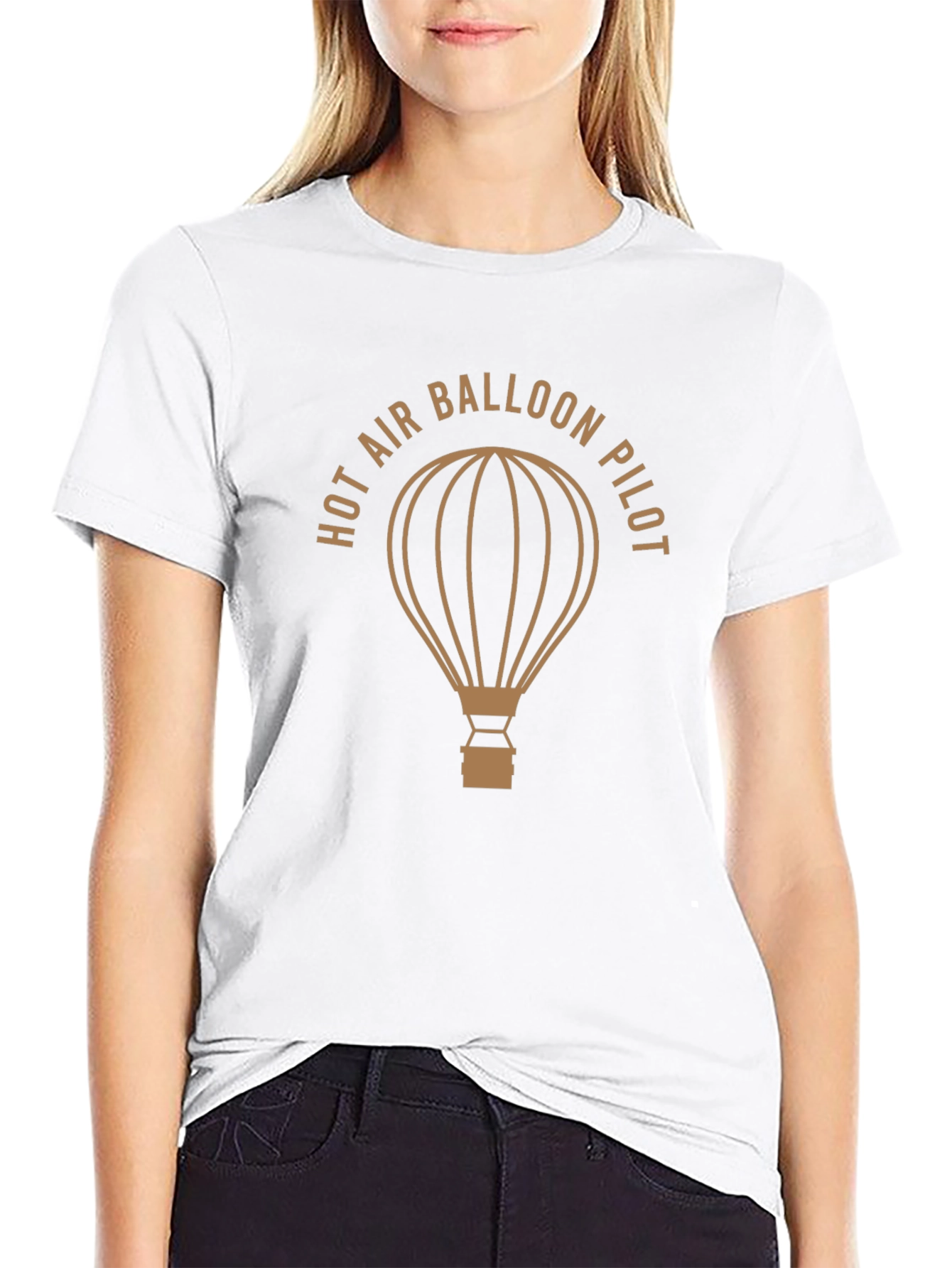 Hot Air Balloon Pilot T-Shirt | Black Cotton Blend