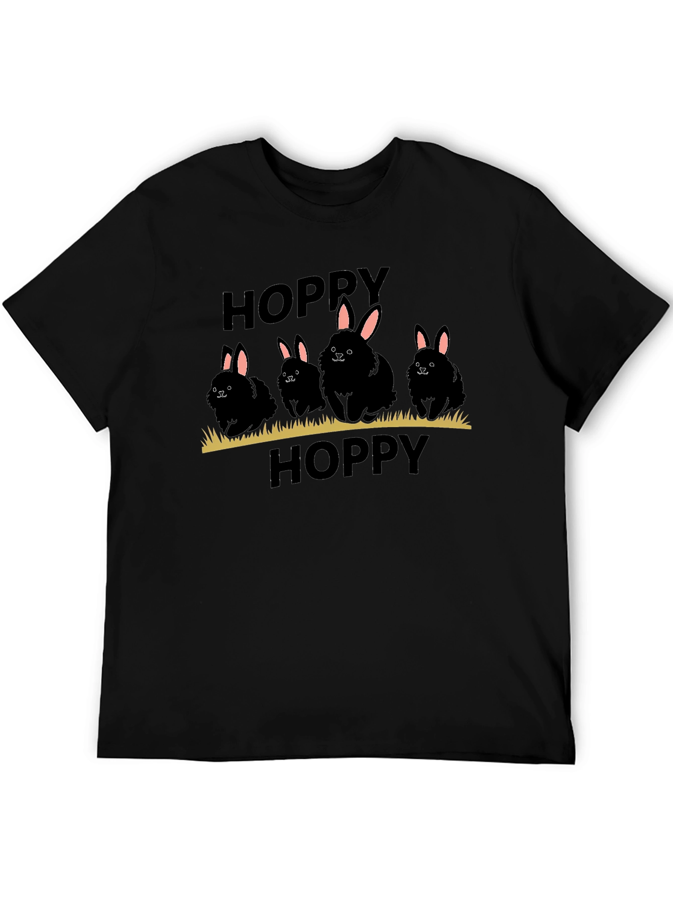 Hoppy Easter Bunny Black T-Shirt