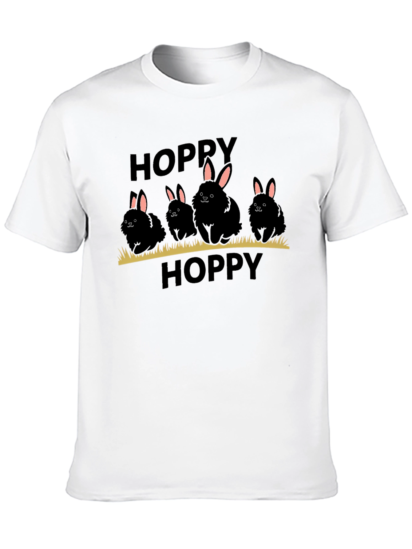 Hoppy Easter Bunny Black T-Shirt