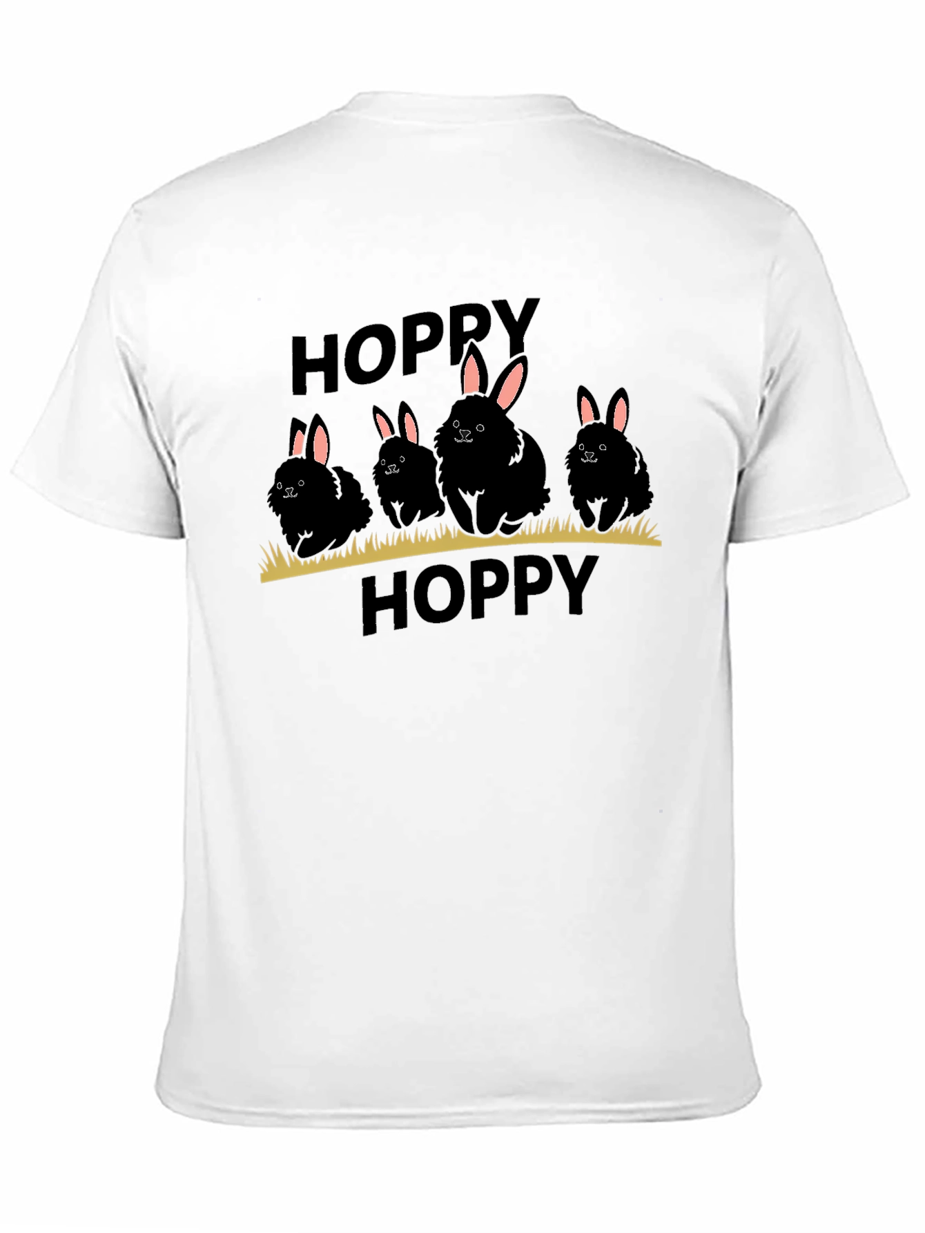 Hoppy Easter Bunny Black T-Shirt