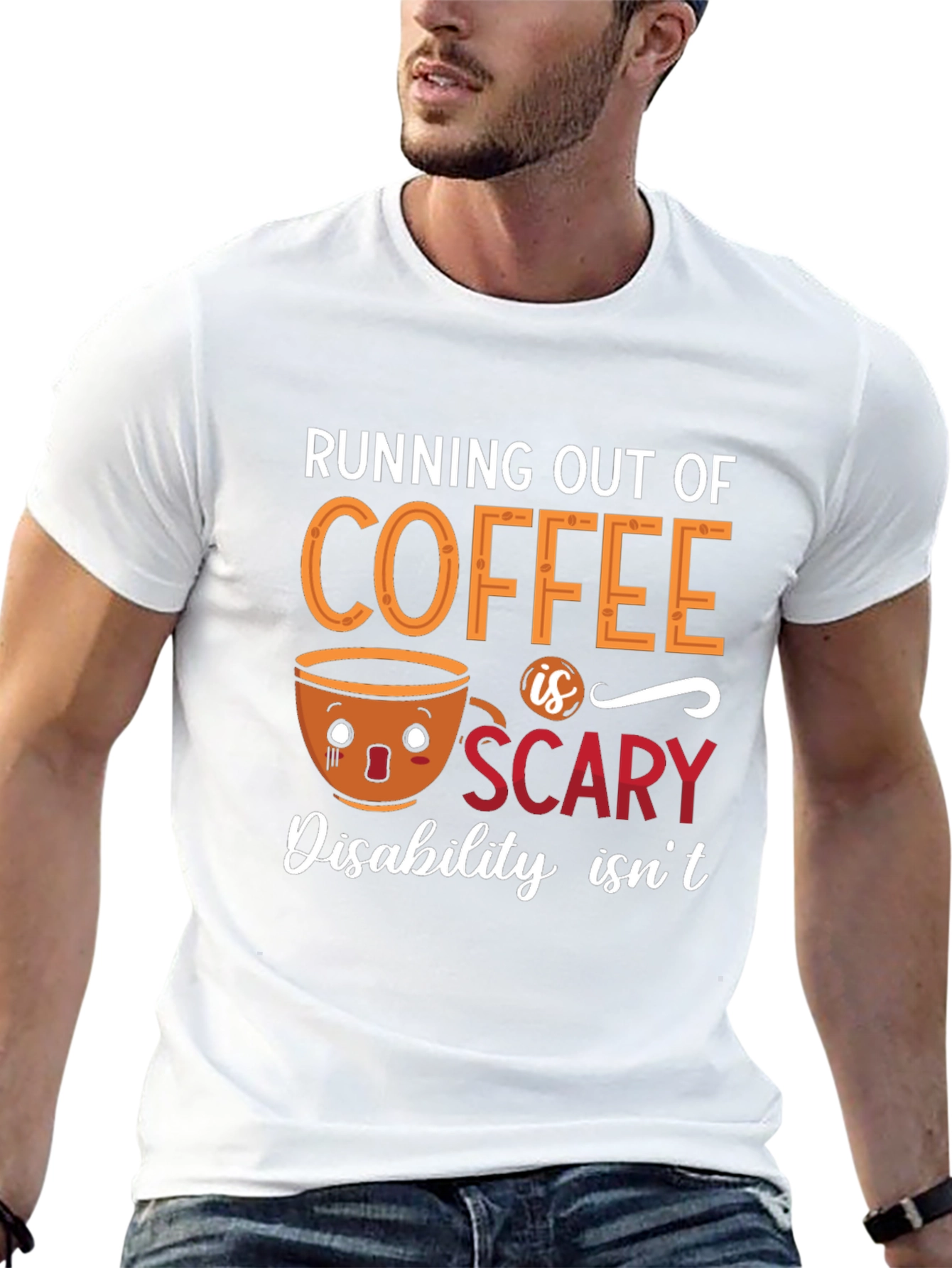 Coffee Scary T-Shirt | Disability Awareness Tee