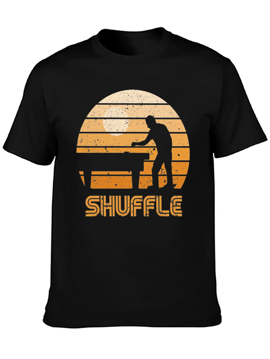 Shuffleboard Graphic Tee - Retro Sunset Design