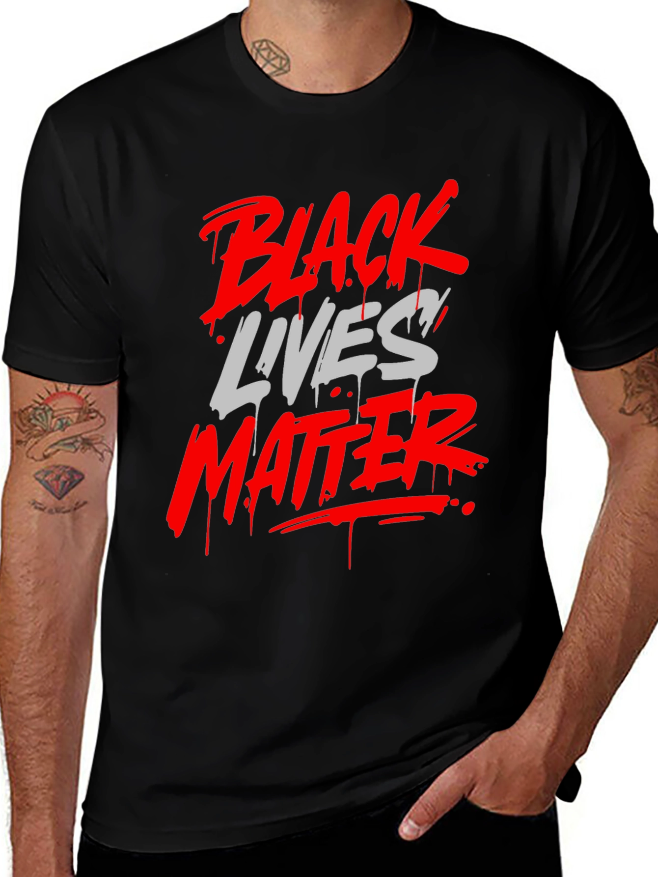 Black Lives Matter Graphic Tee - Mens Fashion