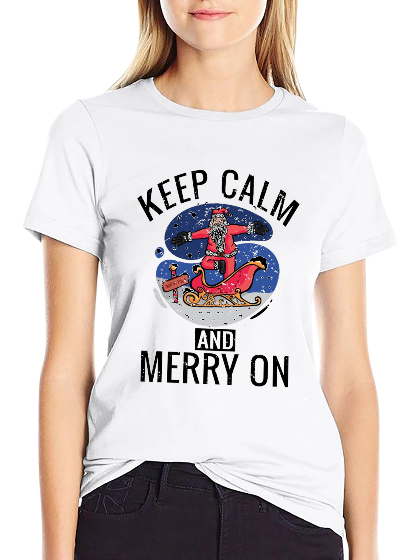 Keep Calm and Merry On Santa T-Shirt