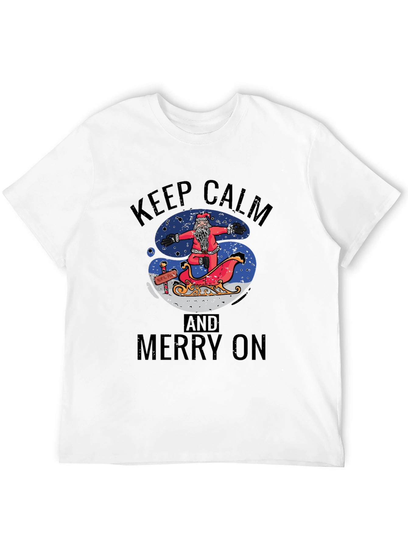 Keep Calm and Merry On Santa T-Shirt