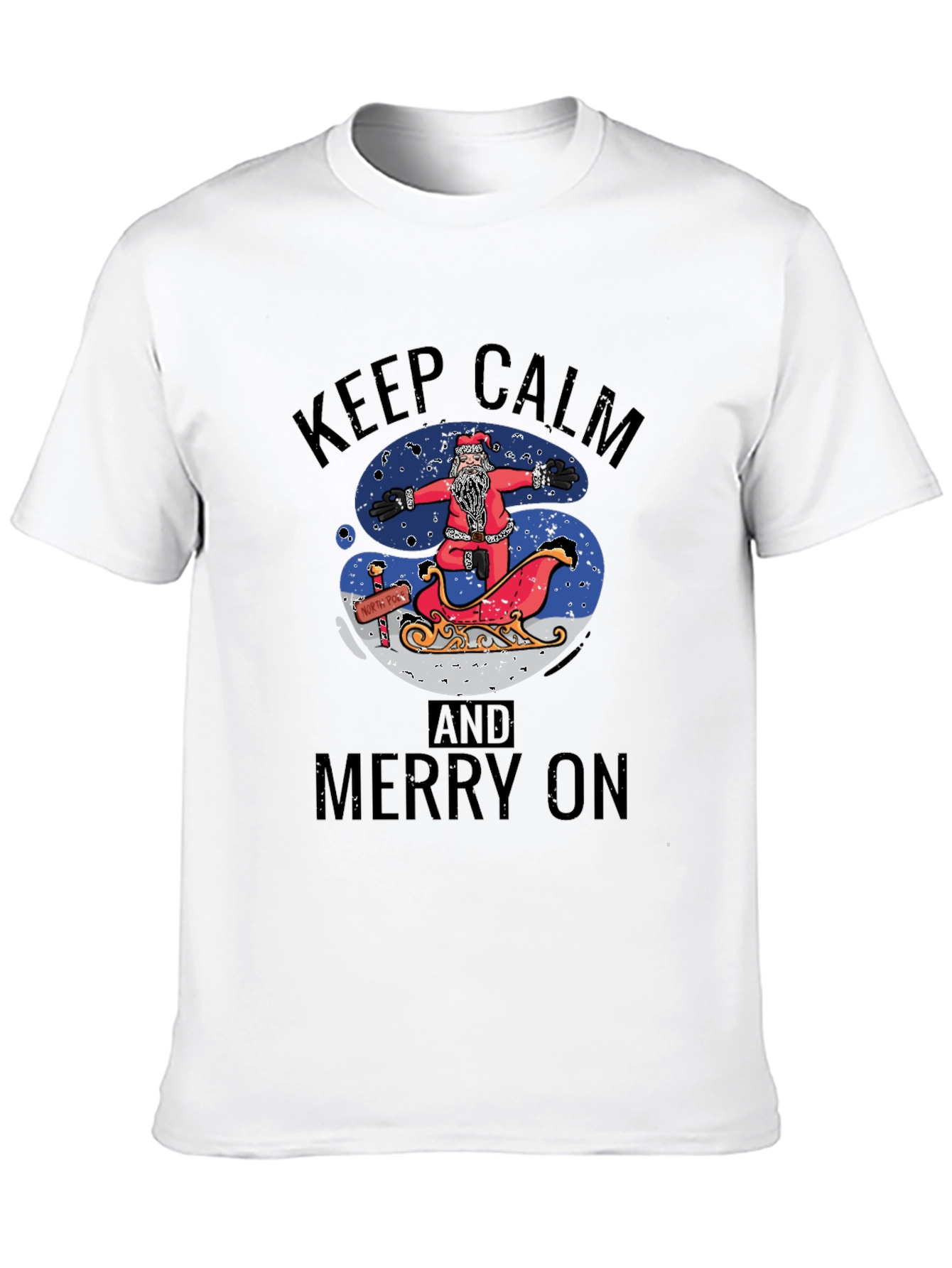 Keep Calm and Merry On Santa T-Shirt