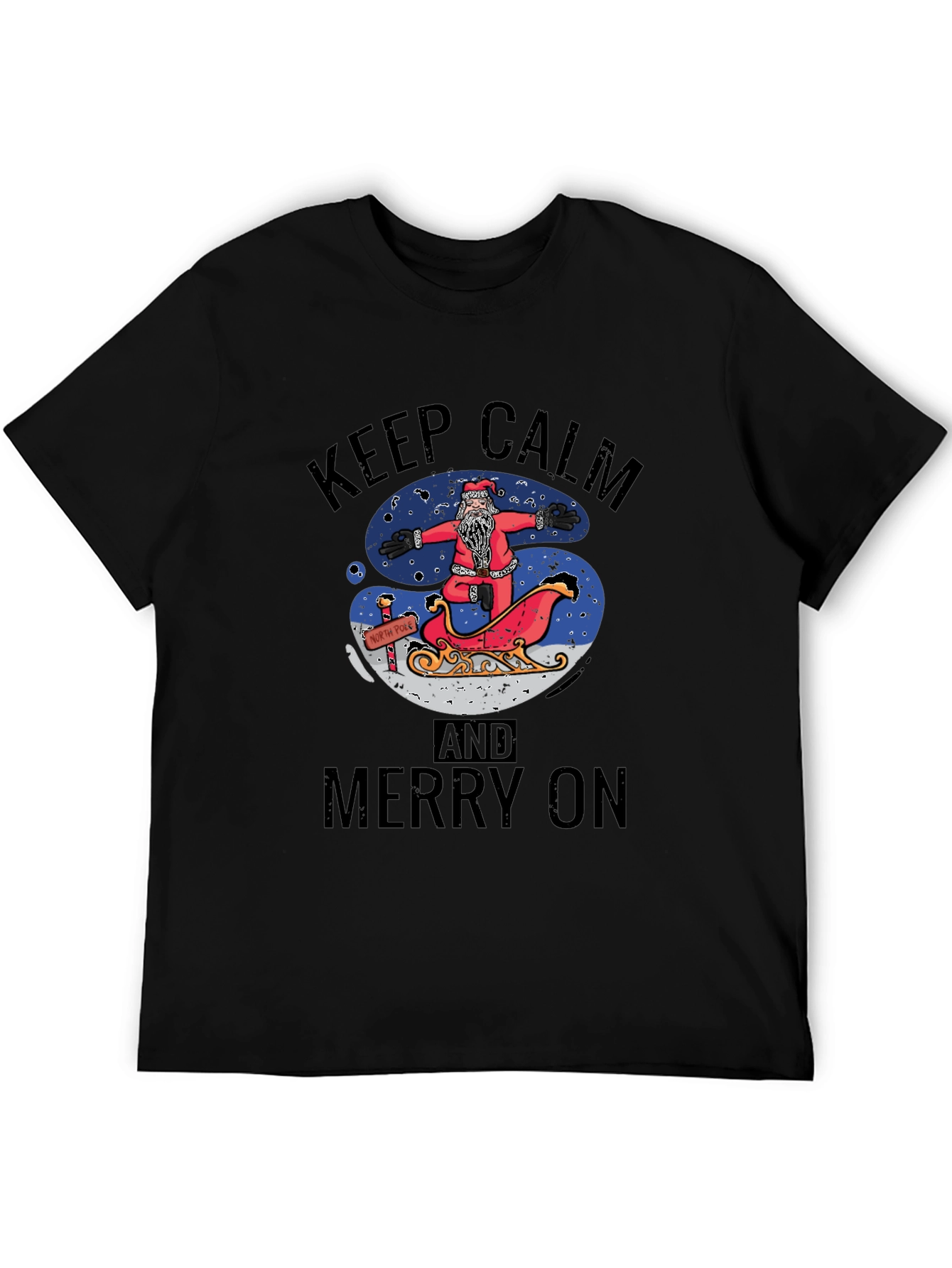 Keep Calm and Merry On Santa T-Shirt