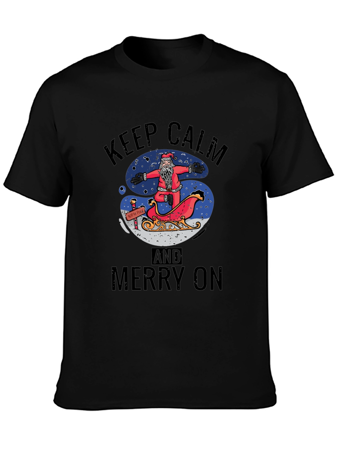 Keep Calm and Merry On Santa T-Shirt