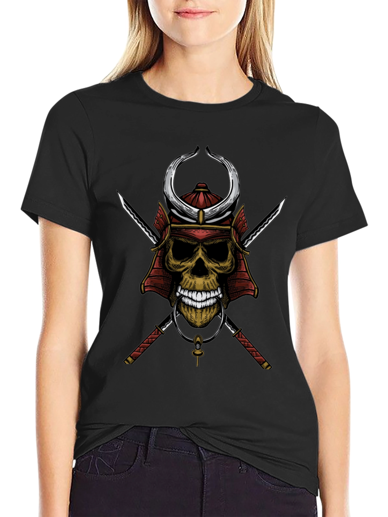 Samurai Skull Graphic T-Shirt