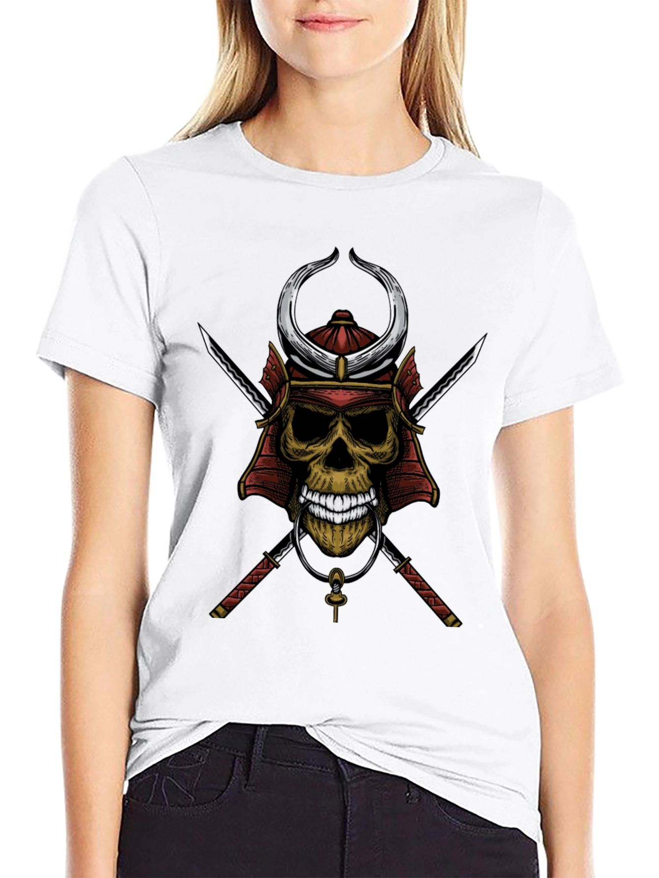 Samurai Skull Graphic T-Shirt