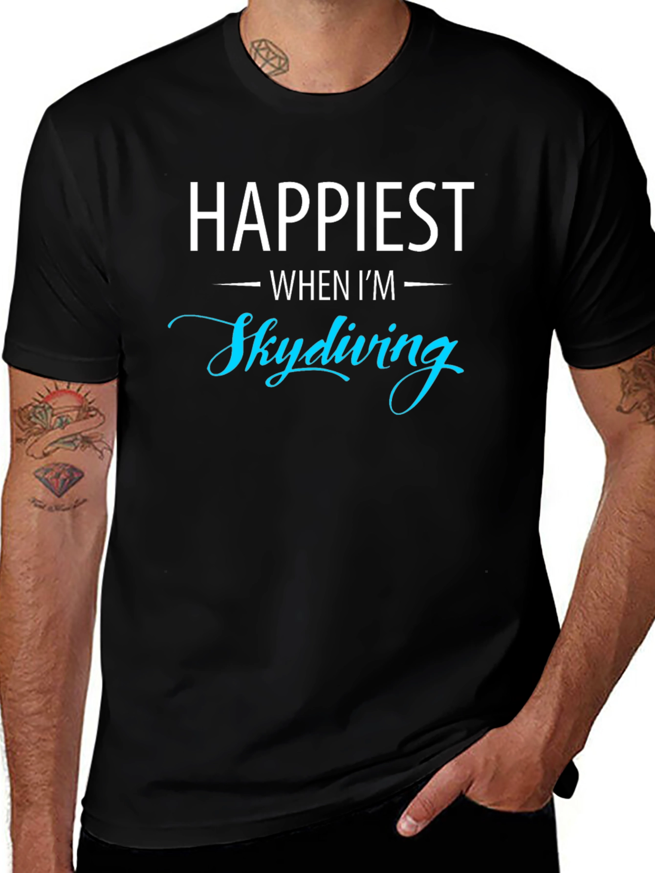 Happiest When Im Skydiving Graphic T-Shirt