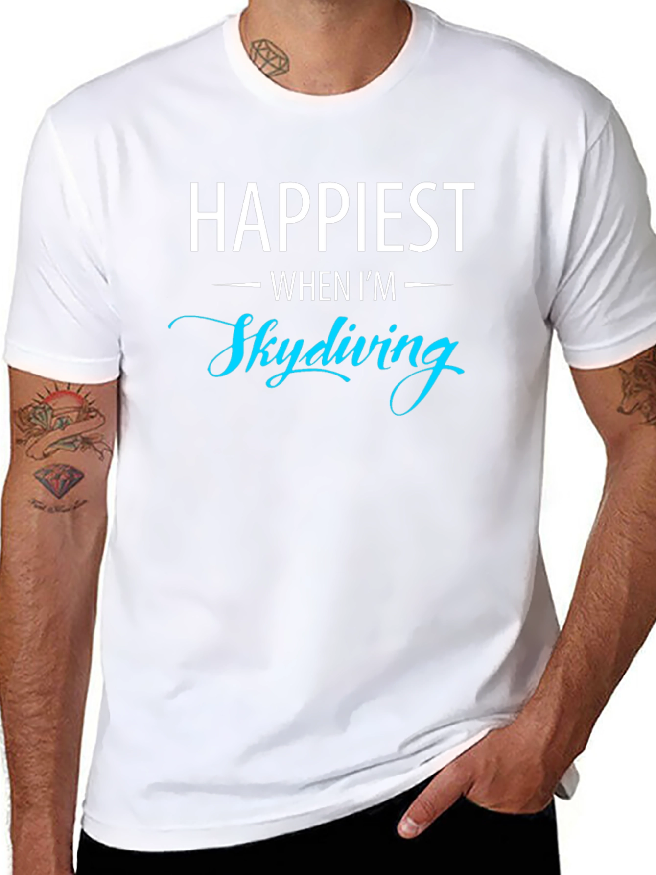 Happiest When Im Skydiving Graphic T-Shirt