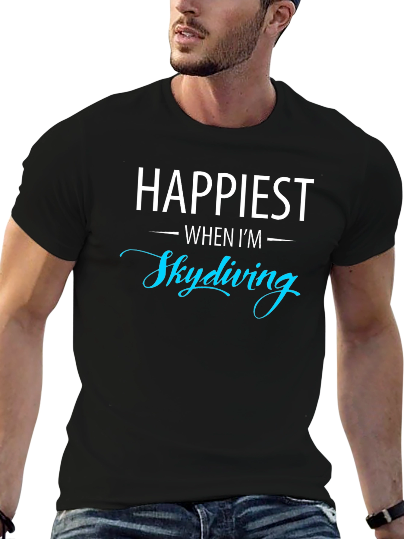 Happiest When Im Skydiving Graphic T-Shirt