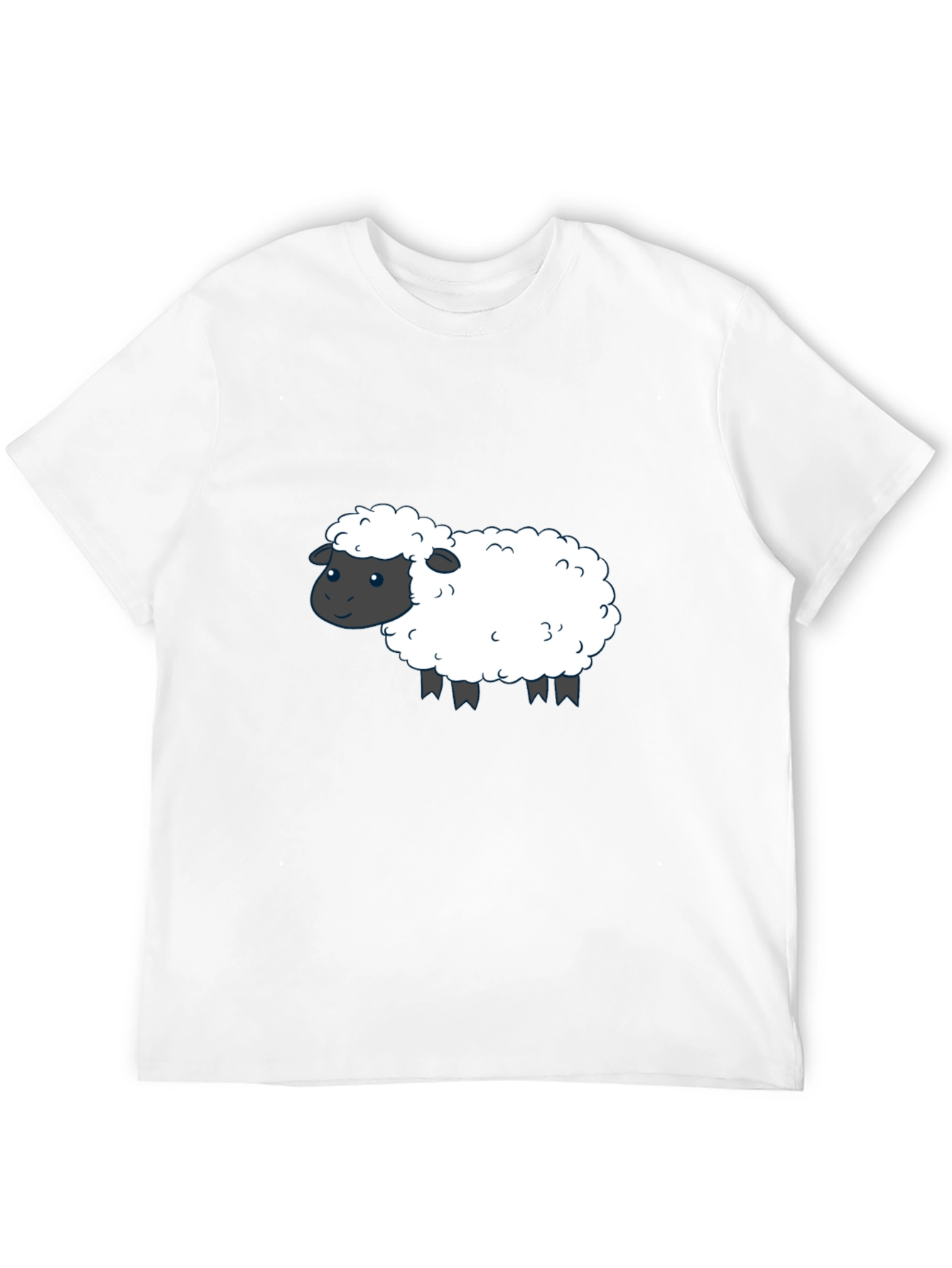 Cute Sheep Graphic T-Shirt - Black Cotton Tee
