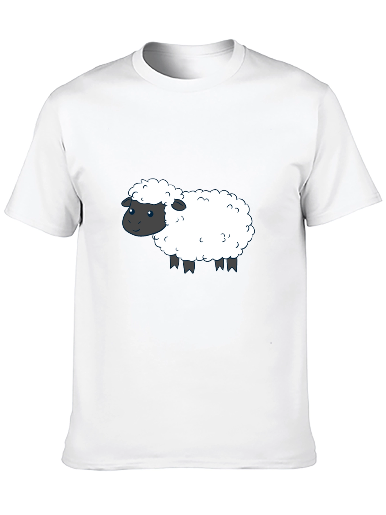 Cute Sheep Graphic T-Shirt - Black Cotton Tee