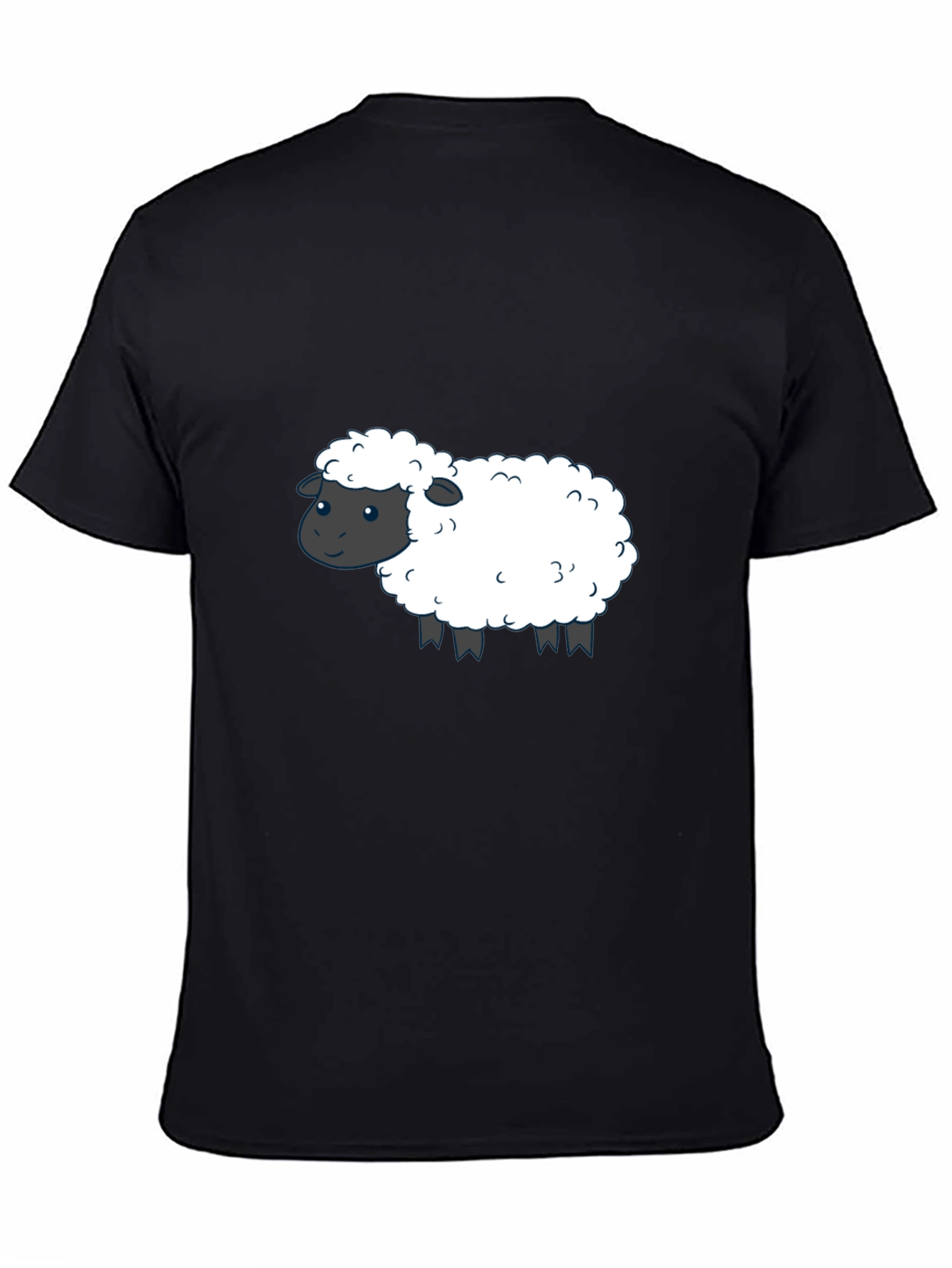 Cute Sheep Graphic T-Shirt - Black Cotton Tee