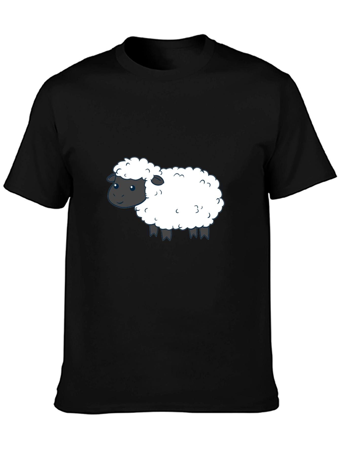 Cute Sheep Graphic T-Shirt - Black Cotton Tee