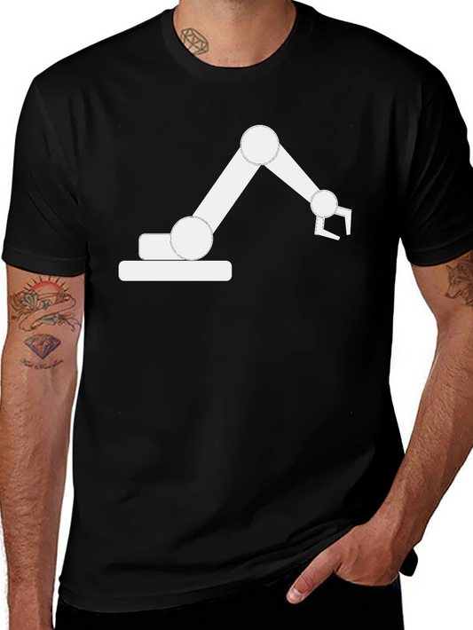 Robotic Arm Graphic Tee - Cool Black T-Shirt