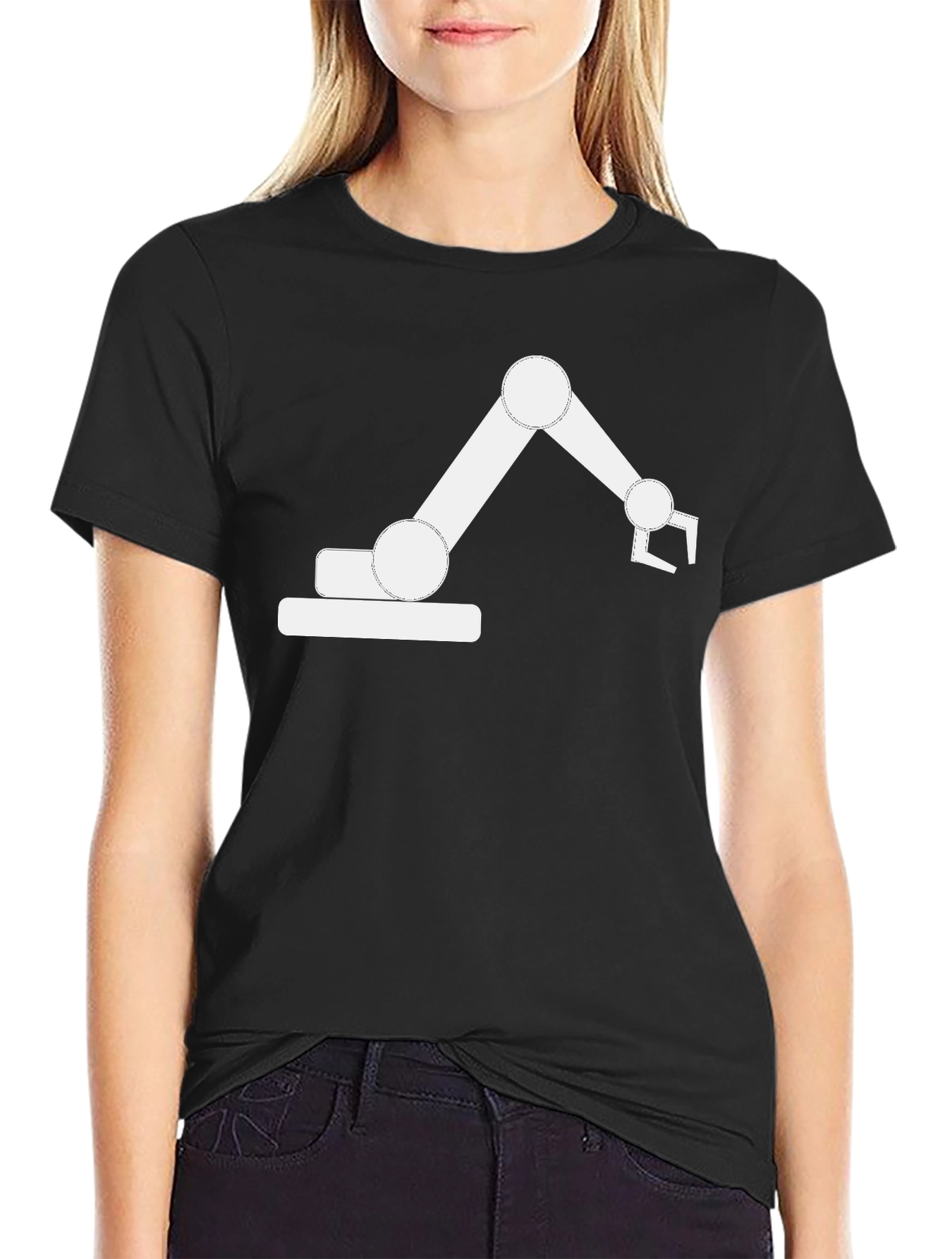 Robotic Arm Graphic Tee - Cool Black T-Shirt