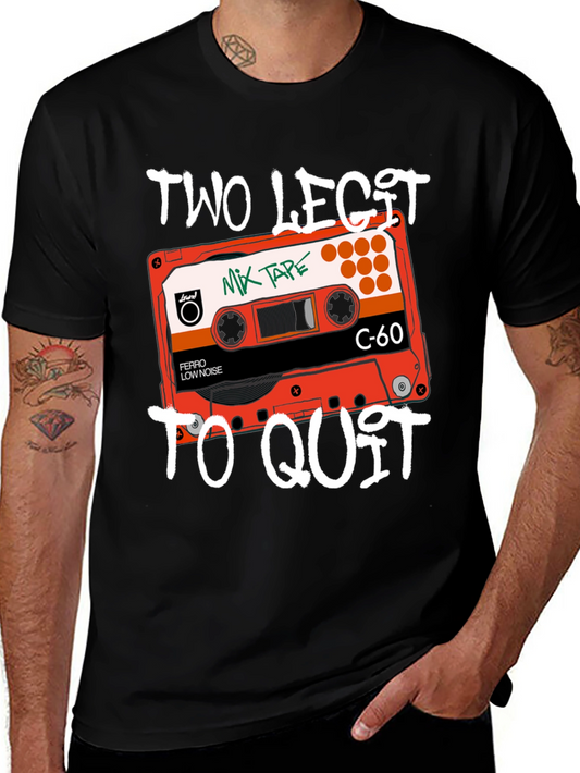 Two Legit To Quit Cassette Tape Graphic Tee - Black