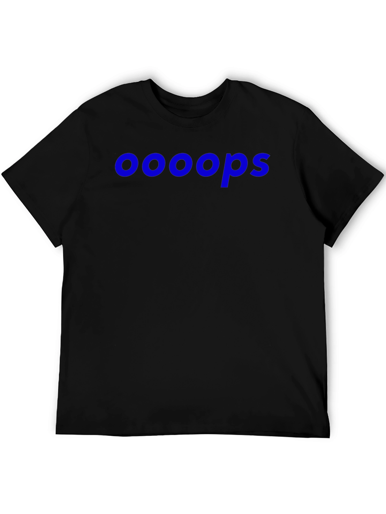 Ooooops Graphic Tee - Black Cotton Blend Casual T-Shirt