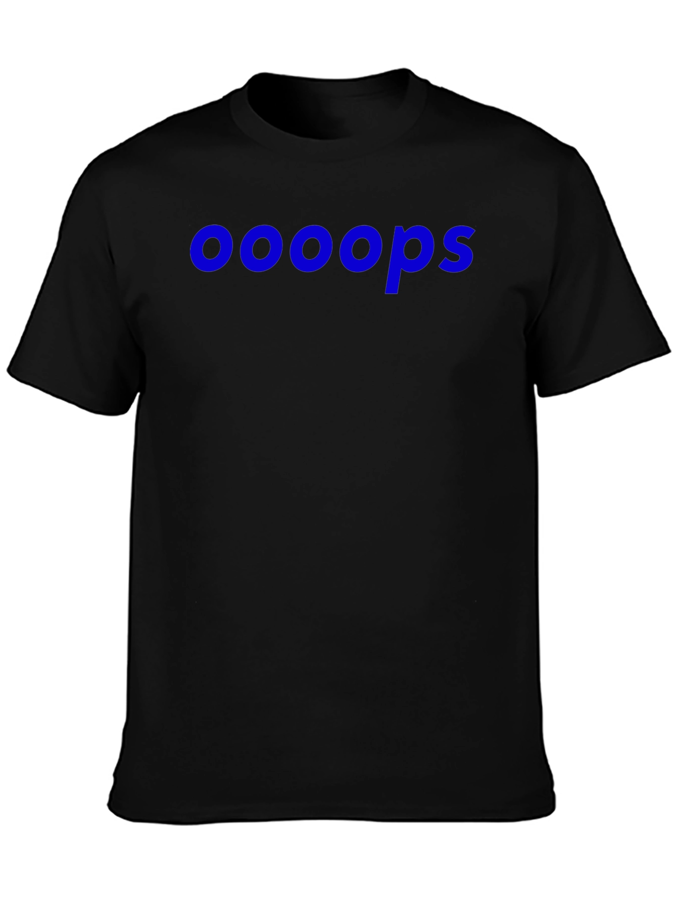 Ooooops Graphic Tee - Black Cotton Blend Casual T-Shirt
