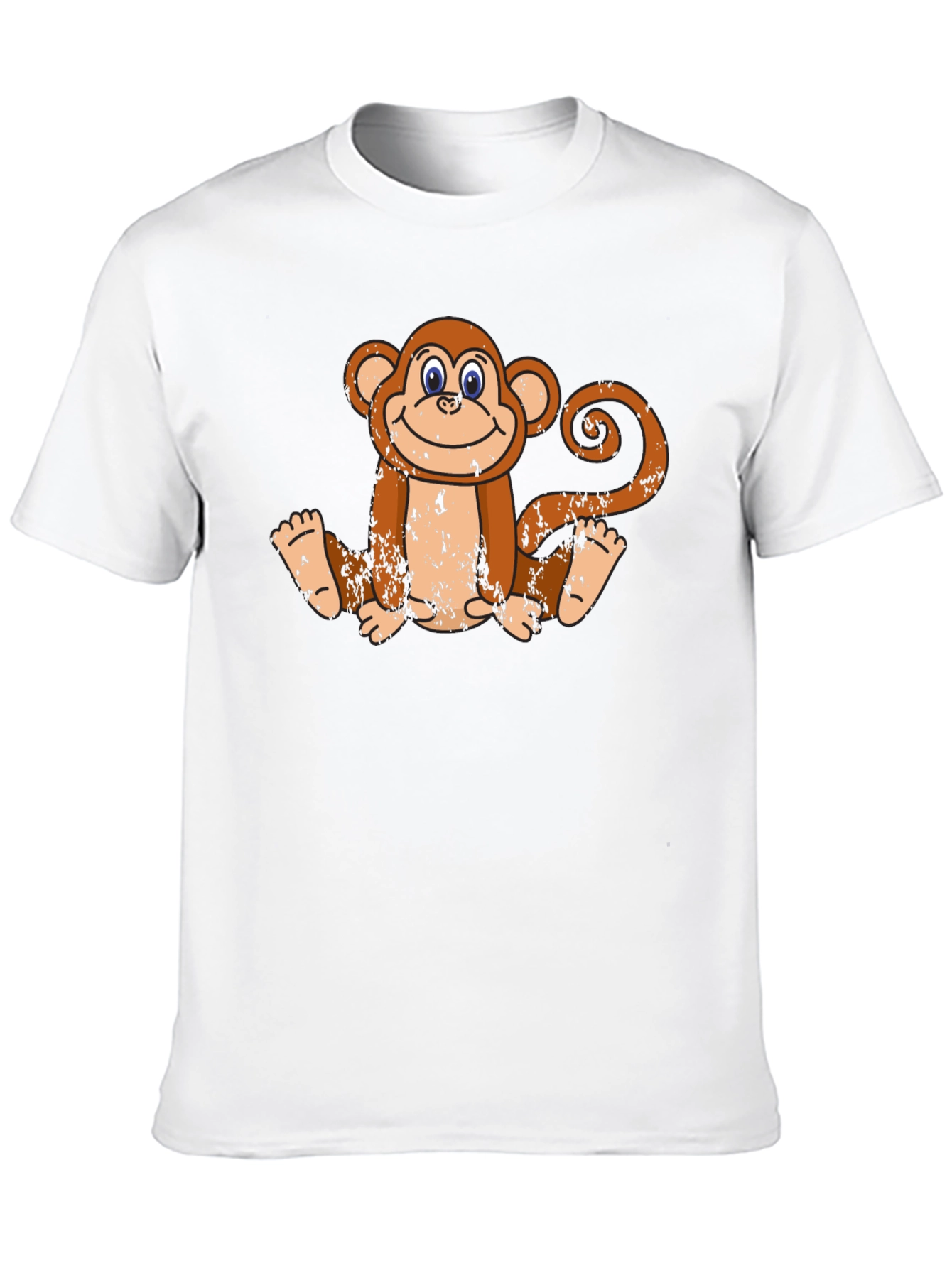 Smiling Monkey Graphic Tee - Casual Black T-Shirt