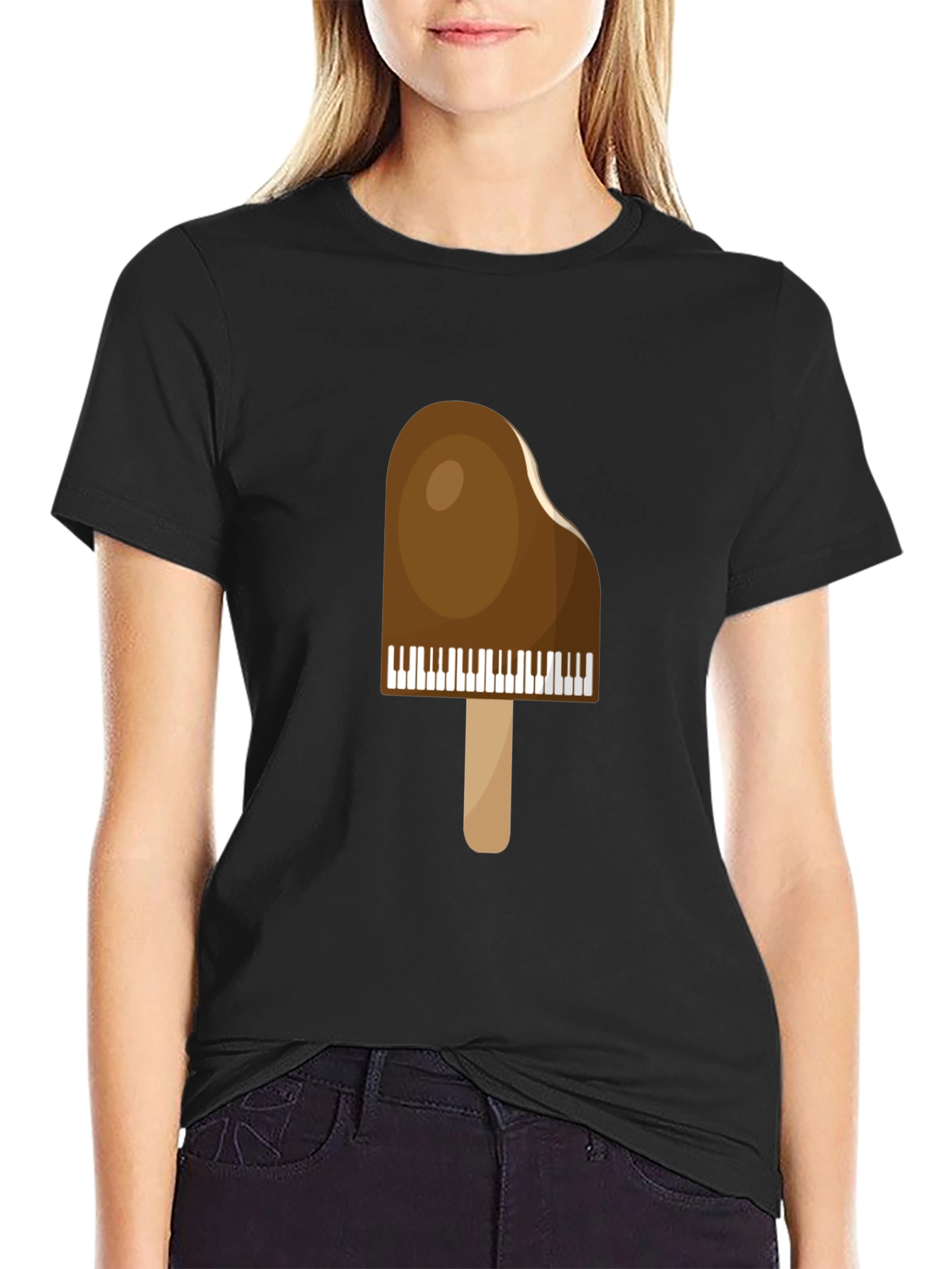 Piano Popsicle Graphic T-Shirt - Novelty Music Tee