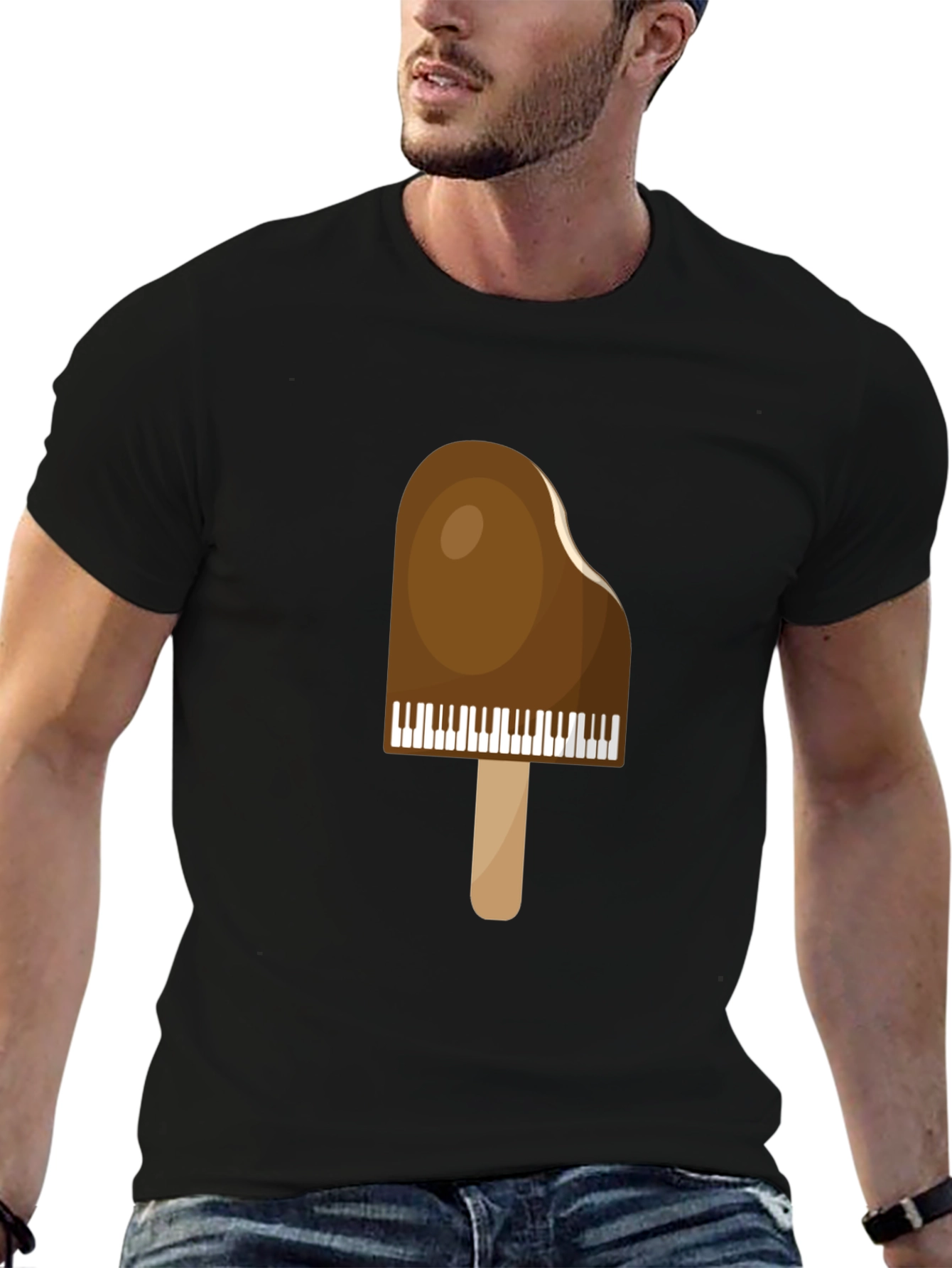 Piano Popsicle Graphic T-Shirt - Novelty Music Tee