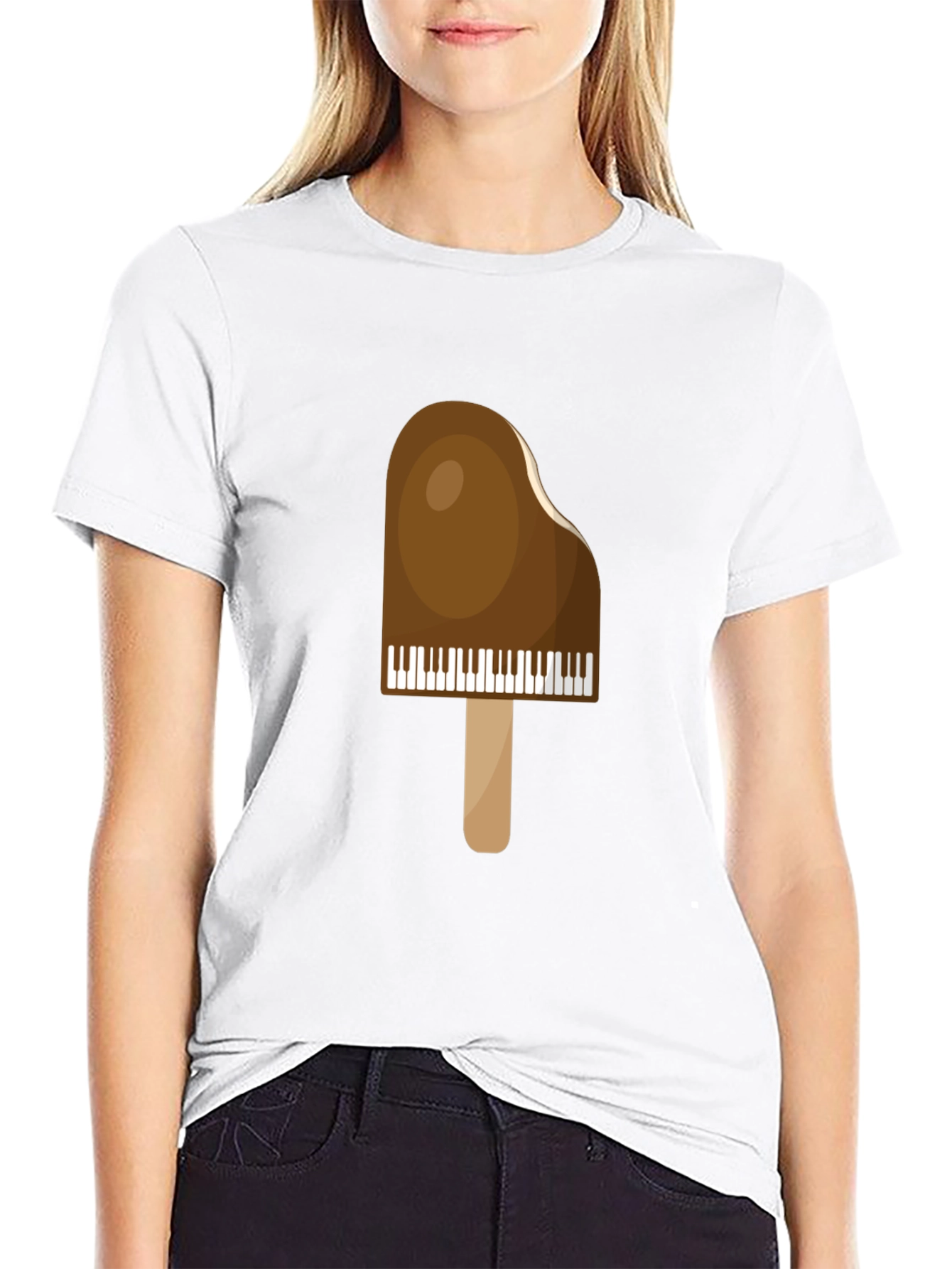 Piano Popsicle Graphic T-Shirt - Novelty Music Tee