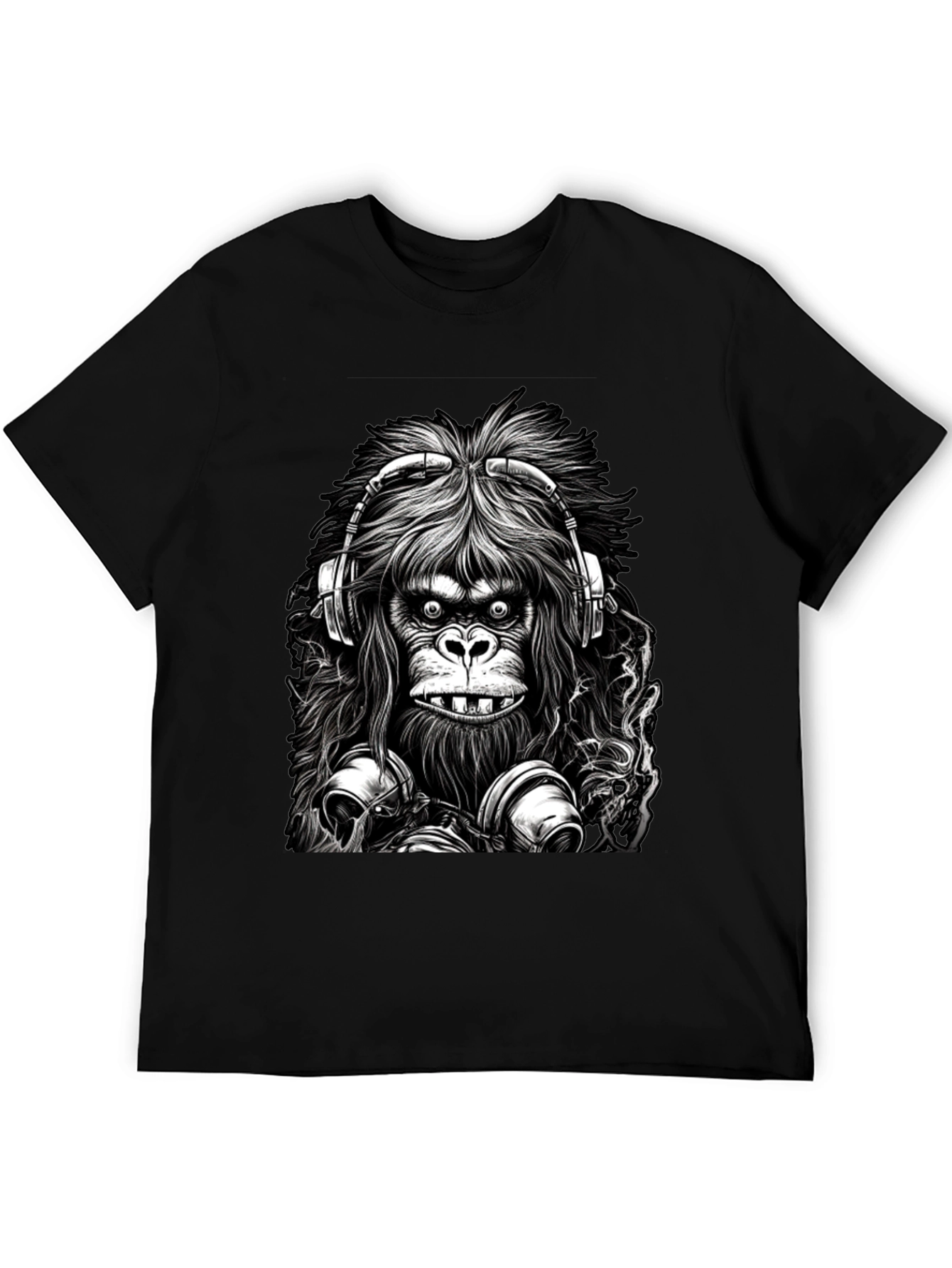 Cool Gorilla DJ Graphic Tee - Black