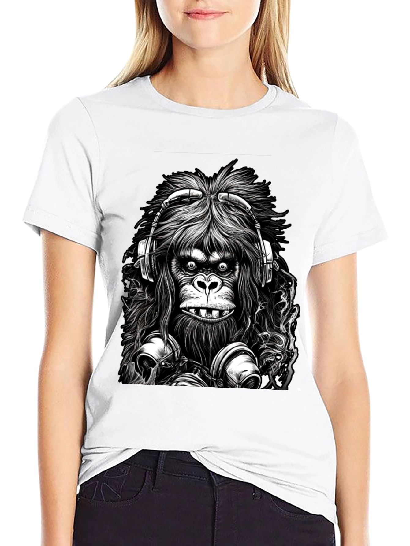 Cool Gorilla DJ Graphic Tee - Black