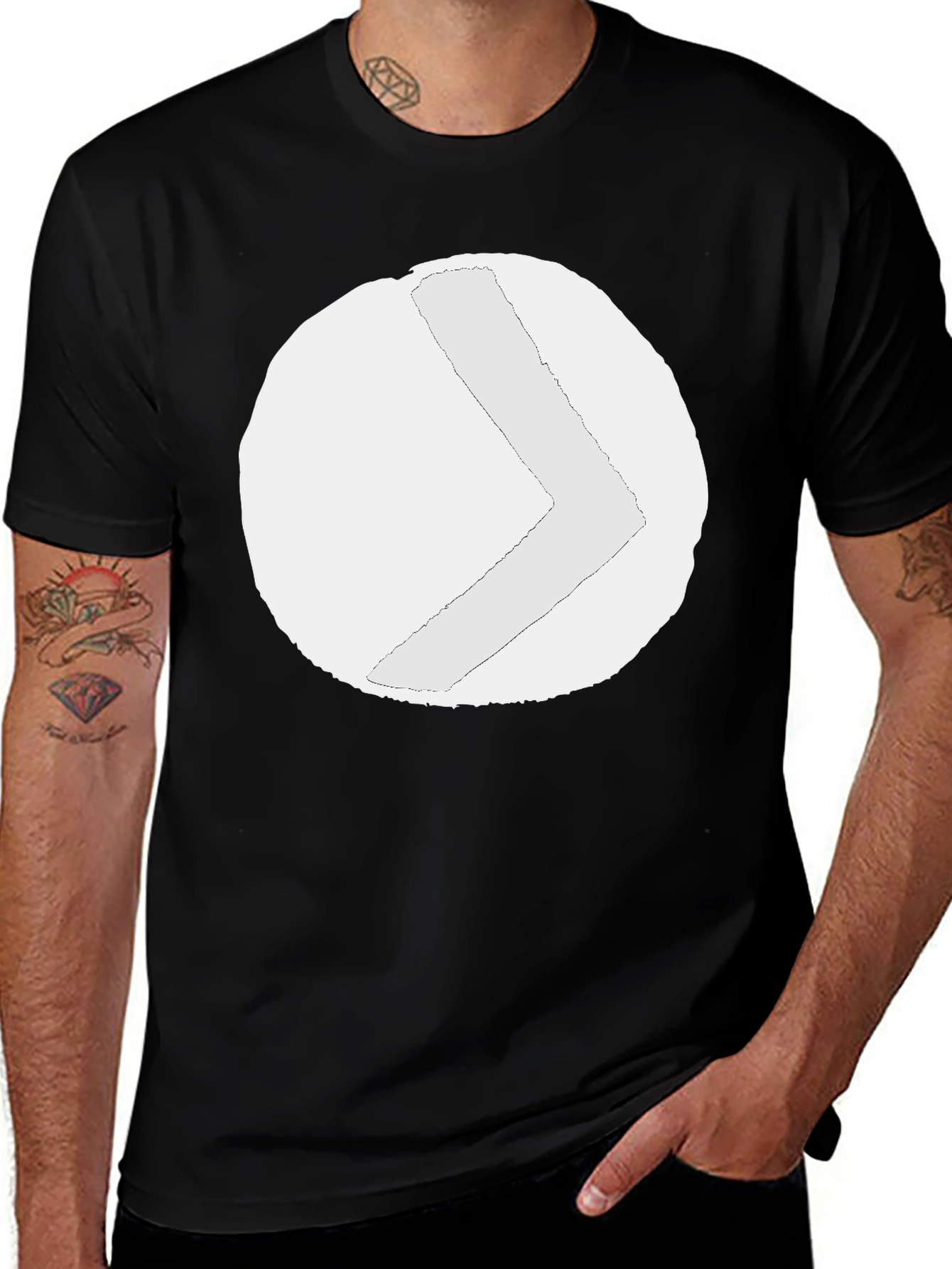 Abstract Graphic Print Black Tee