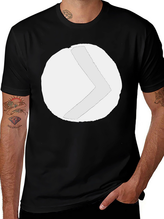 Abstract Graphic Print Black Tee