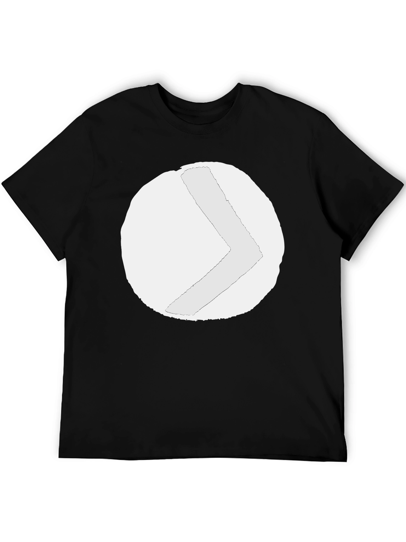 Abstract Graphic Print Black Tee
