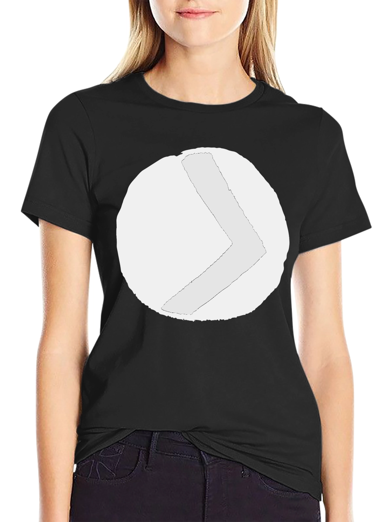 Abstract Graphic Print Black Tee