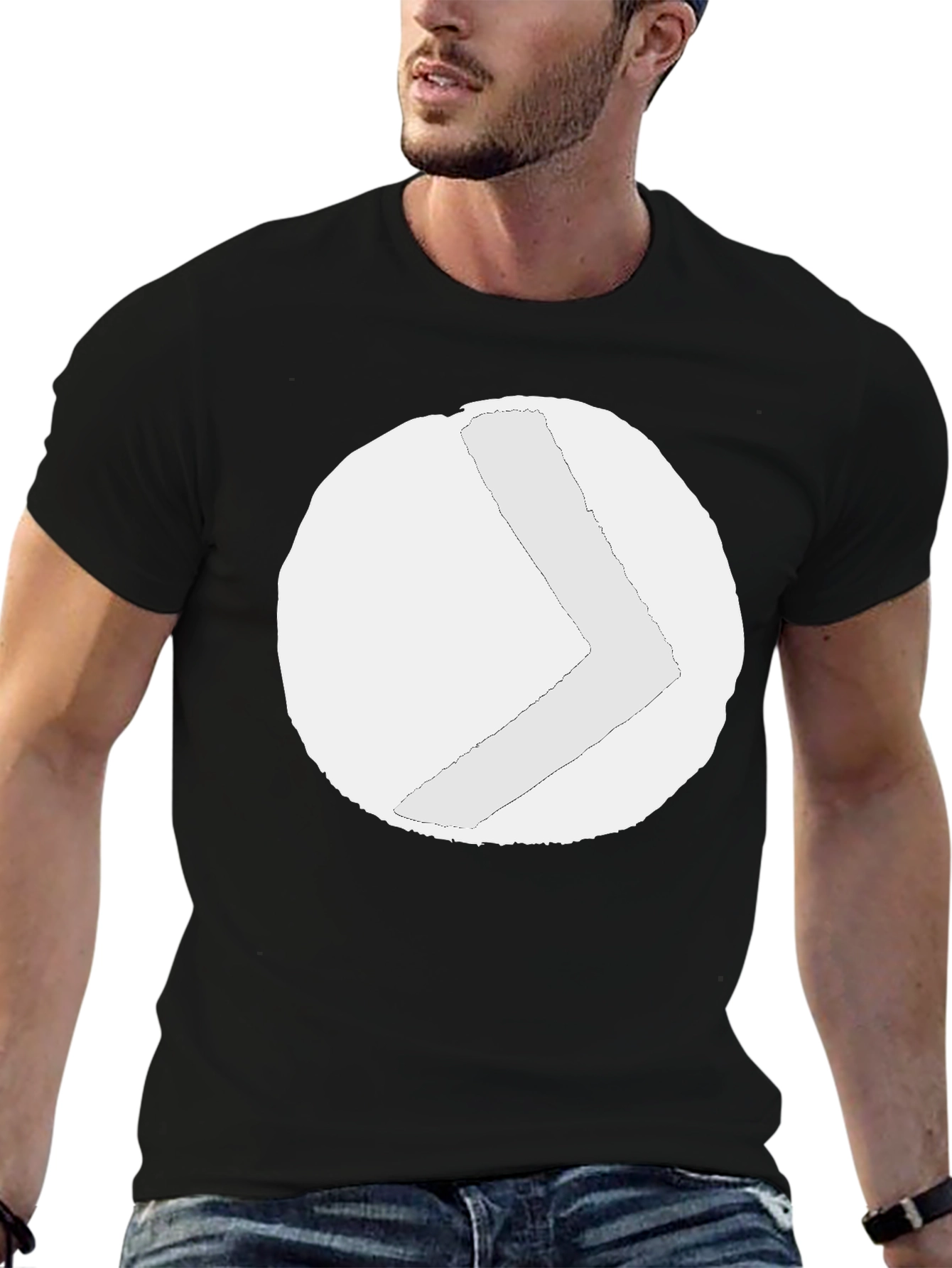 Abstract Graphic Print Black Tee