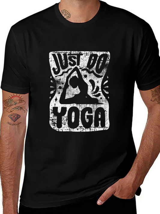 Just Do Yoga Graphic Tee - Black Cotton T-Shirt