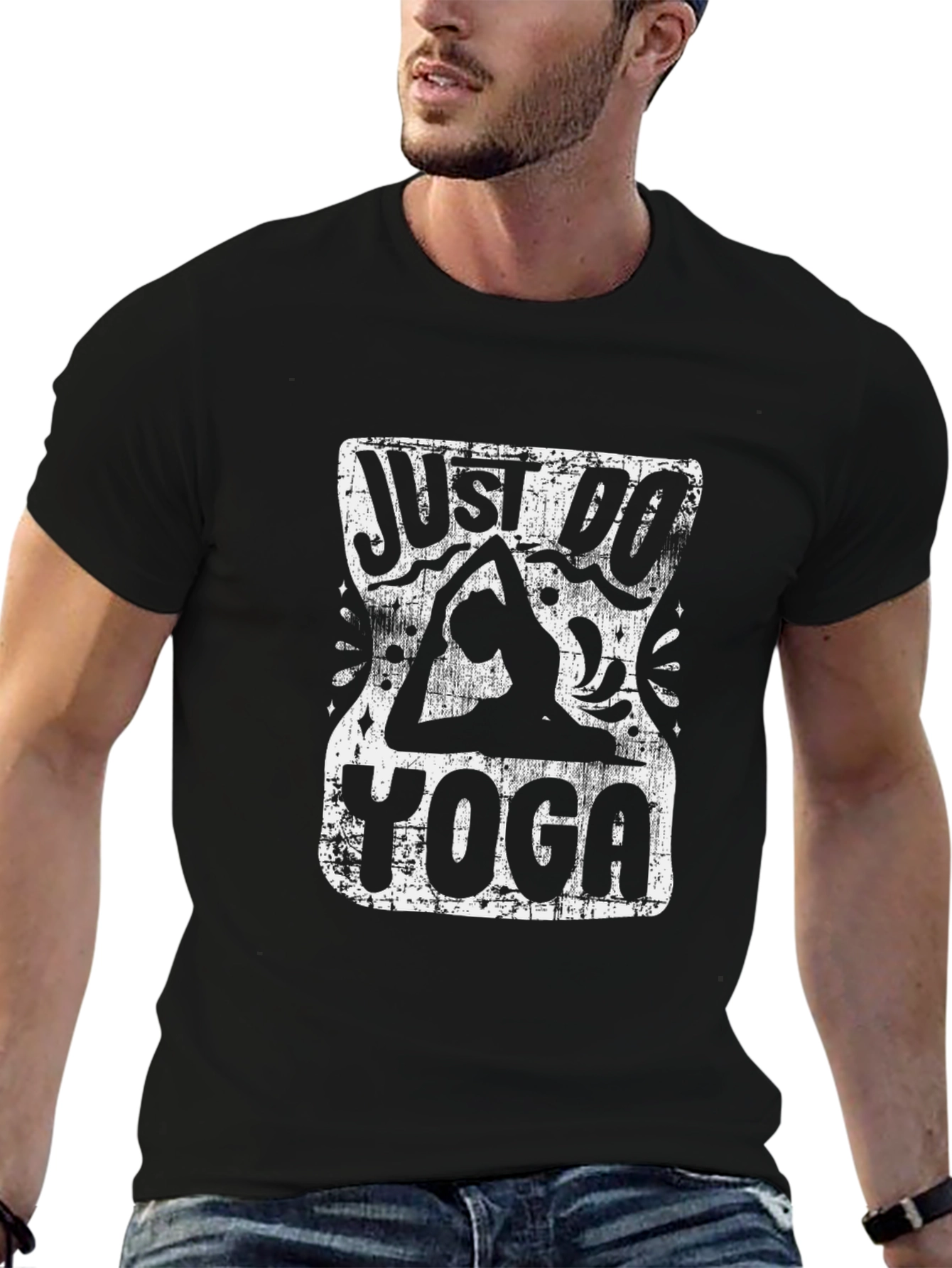 Just Do Yoga Graphic Tee - Black Cotton T-Shirt
