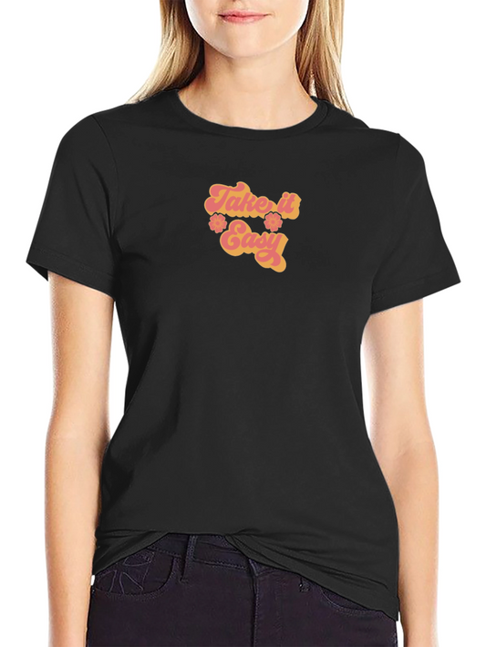 Take It Easy Retro Graphic Tee - Black