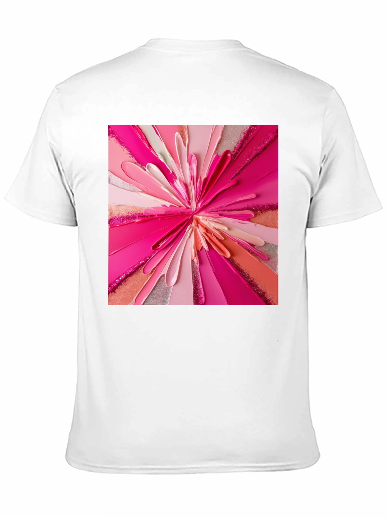 Abstract Pink Burst Graphic Tee - Modern Art Shirt